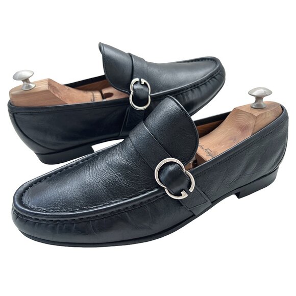 $1190 Gucci Mens GG Silver Horsebit Black Dress Shoes Bit Loafers UK 9.5 US 10.5 - Picture 5 of 11